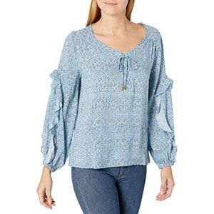 Bandolino Collette Lace Up Top with Ruffle